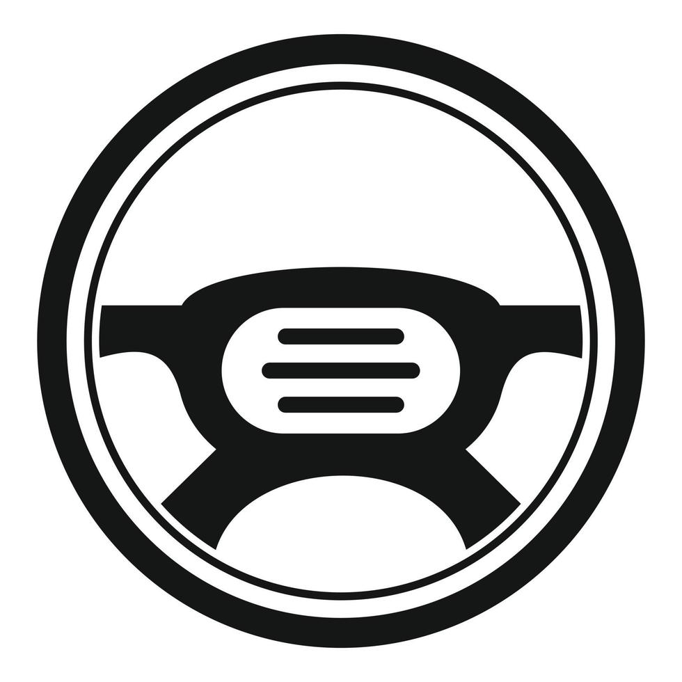 Hand steering wheel icon, simple style vector