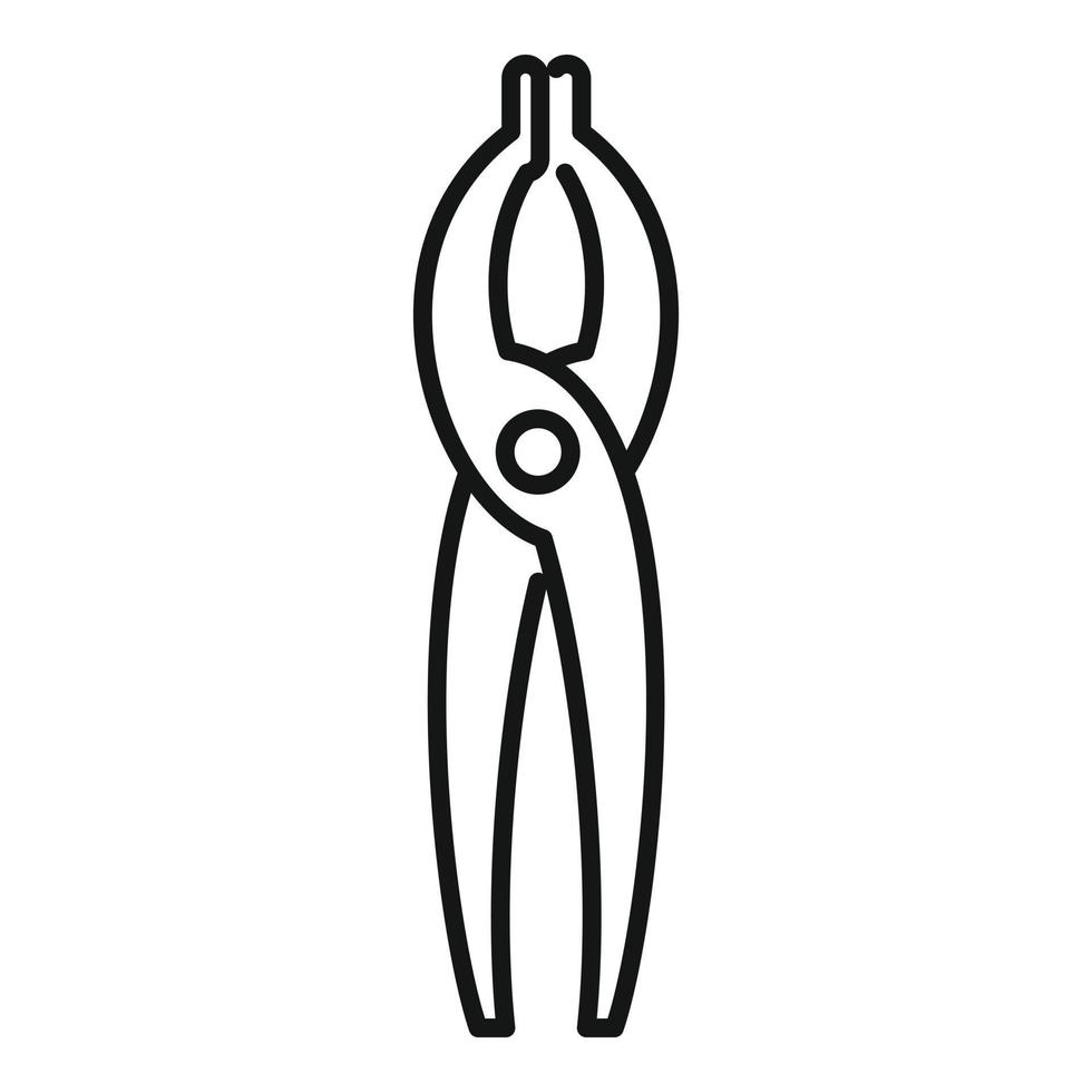 Blacksmith pliers icon, outline style vector