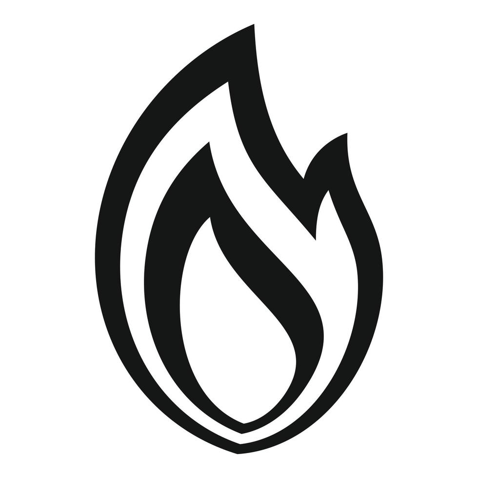 icono de hoguera de llama de fuego, estilo simple vector