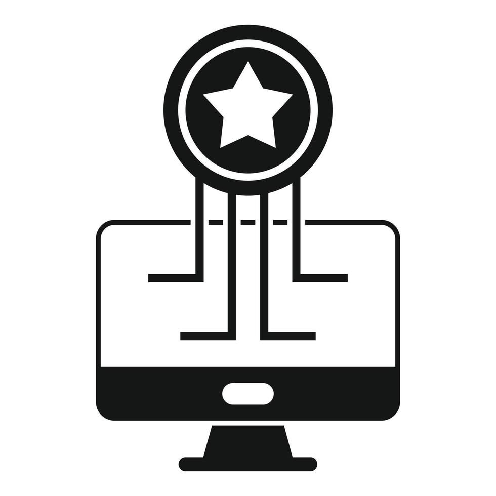 Computer token icon simple vector. Pc crypto circle vector