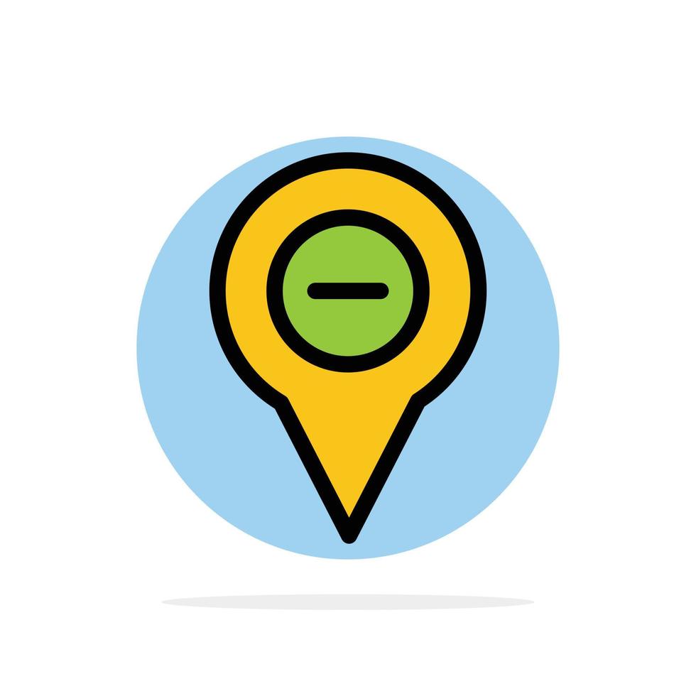 Location Map Navigation Pin minus Abstract Circle Background Flat color Icon vector