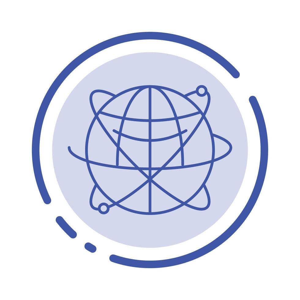 Globe Business Data Global Internet Resources World Blue Dotted Line Line Icon vector