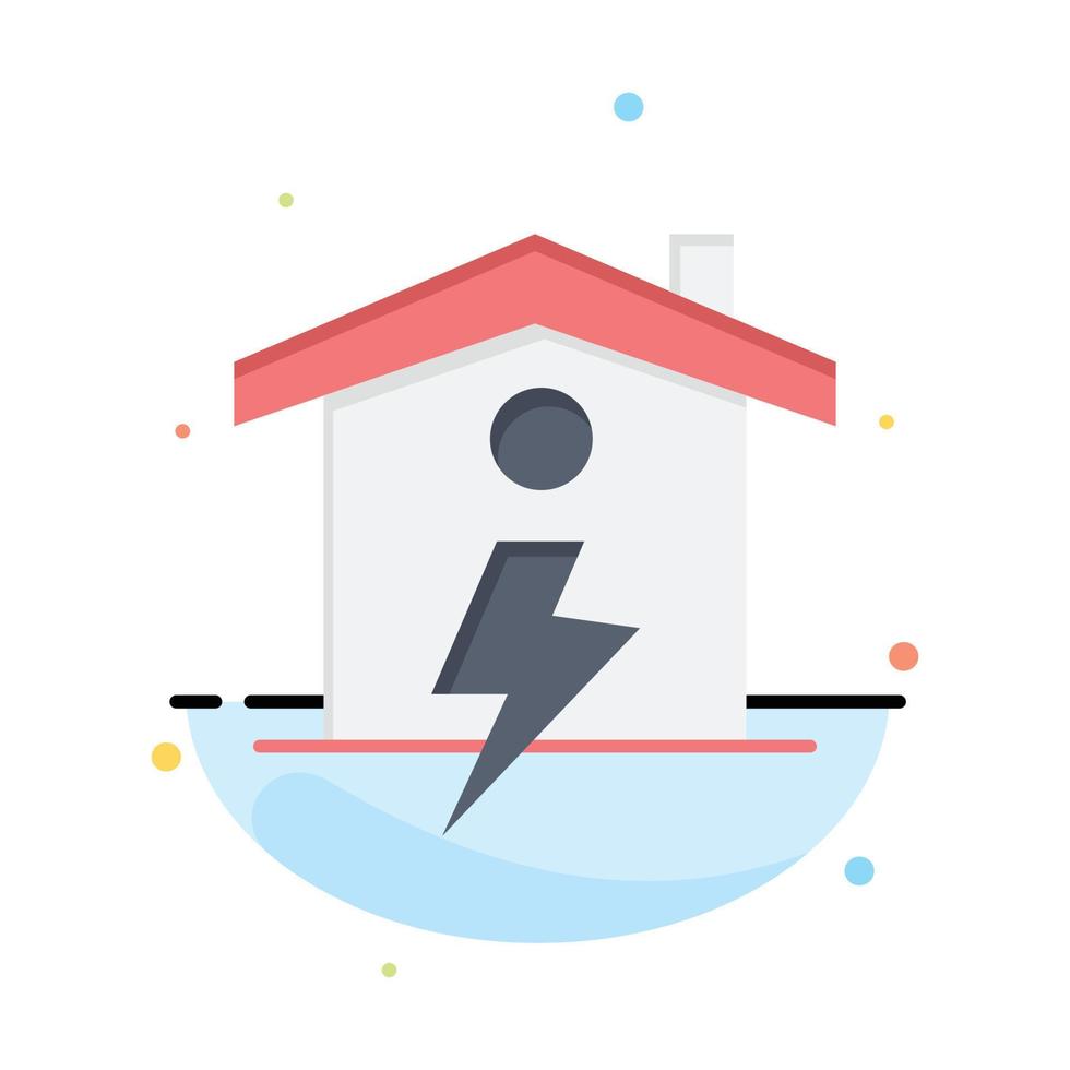 Home House Energy Power Abstract Flat Color Icon Template vector