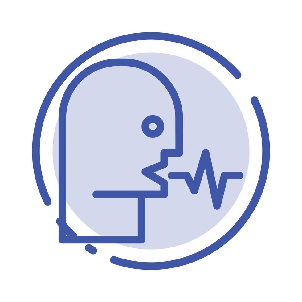 Audio Human Person Speech Talk Blue Dotted Line Line Icon vector