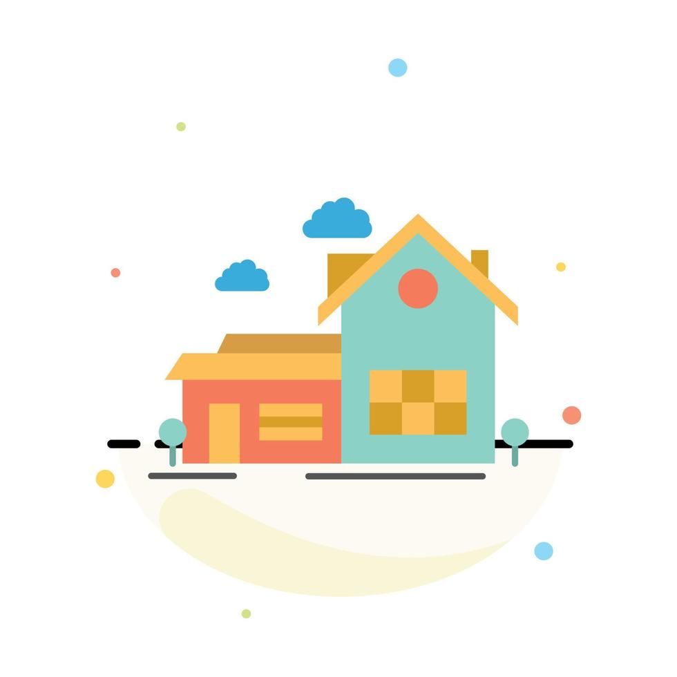 Home House Space Villa Farmhouse Abstract Flat Color Icon Template vector