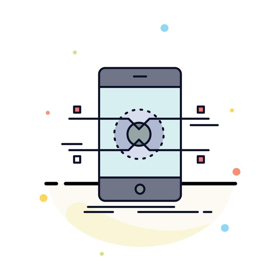 Api interface mobile phone smartphone Flat Color Icon Vector