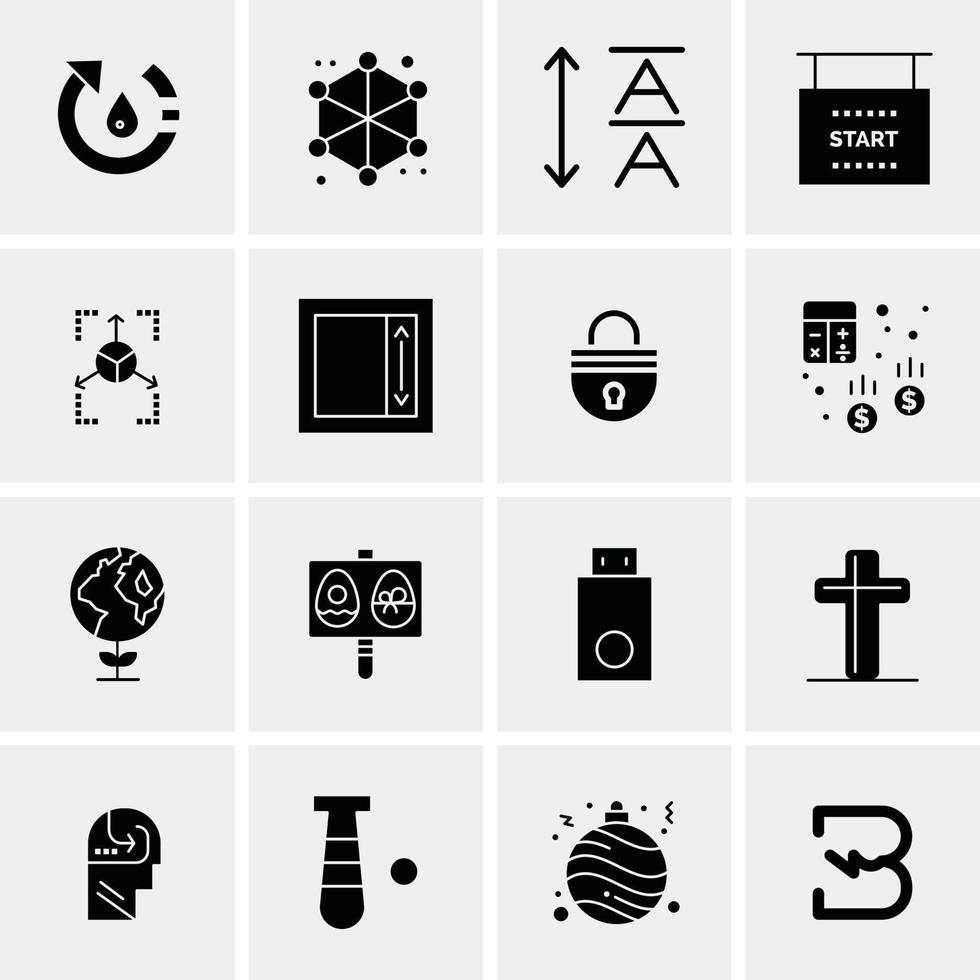 16 iconos universales de negocios vector ilustración de icono creativo para usar en proyectos relacionados con la web y dispositivos móviles