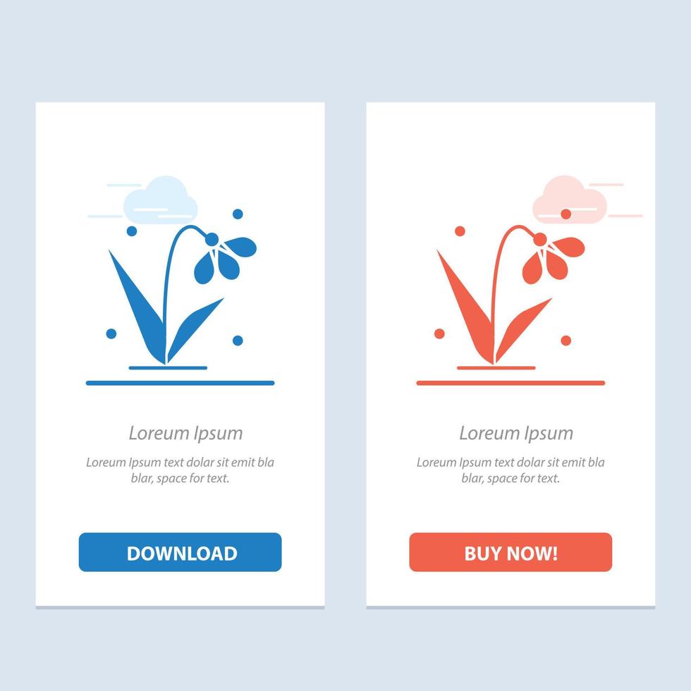 Decoration Easter Plant Tulip  Blue and Red Download and Buy Now web Widget Card Template vector