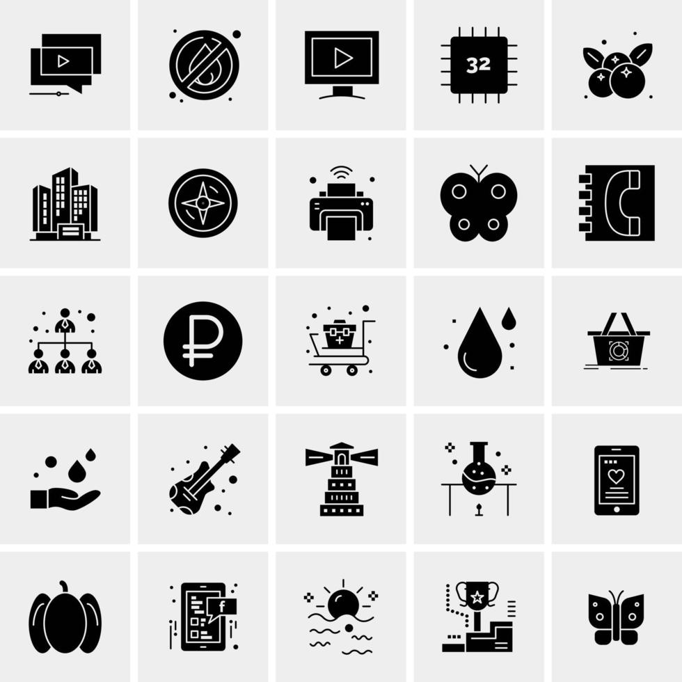 25 iconos de negocios universales vector ilustración de icono creativo para usar en proyectos relacionados con la web y dispositivos móviles