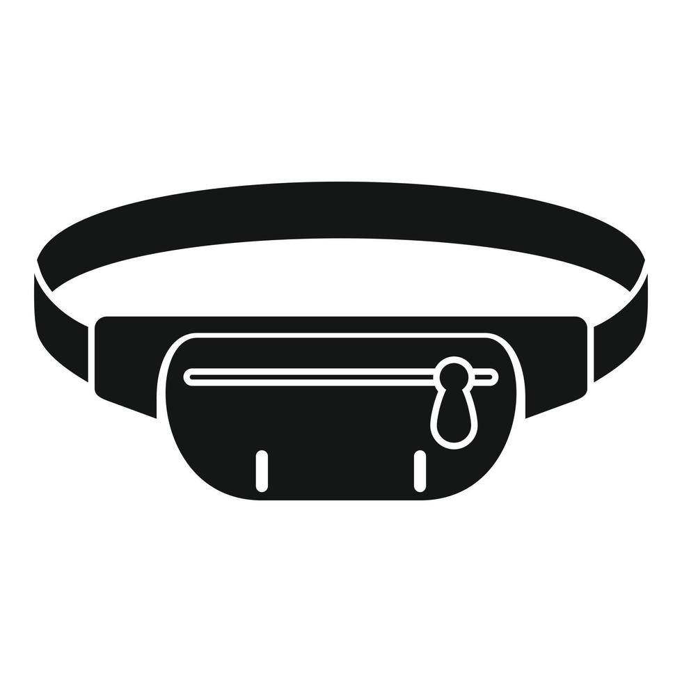 Canvas waist bag icon, simple style vector