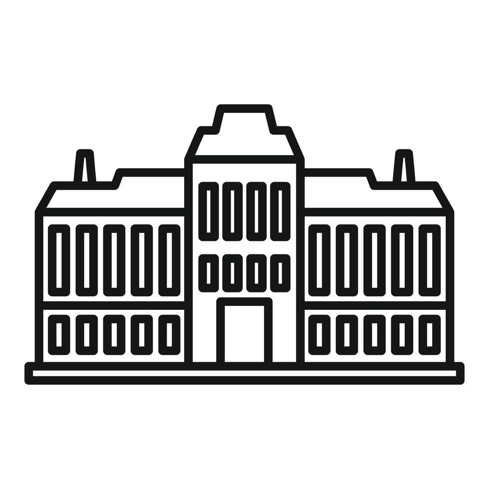 Municipal building icon, outline style vector