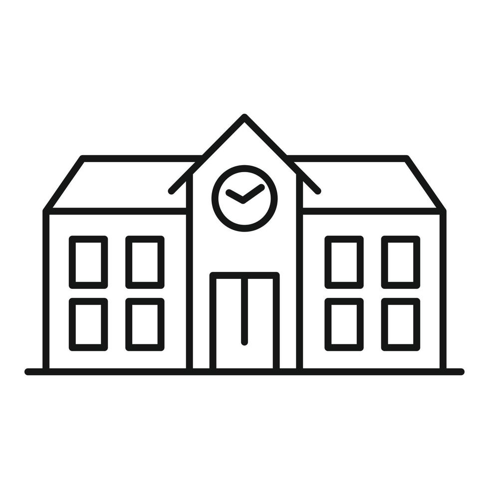 Inclusive school building icon, outline style vector