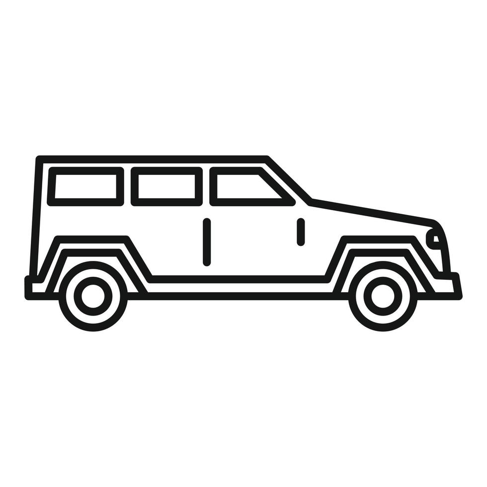 icono de coche de autostop, estilo de contorno vector