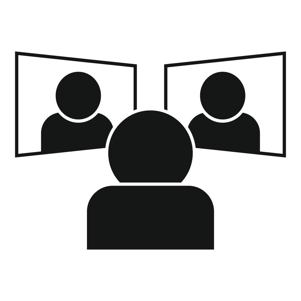 Business video call icon, simple style vector
