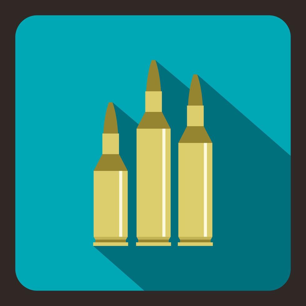 Bullet ammunition icon, flat style vector