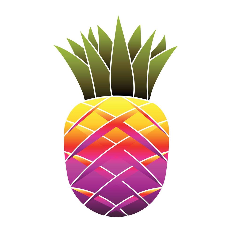 Exotic pineapple icon, cartoon style vector