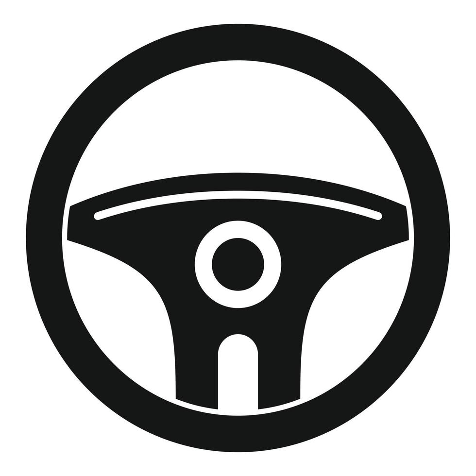Automobile steering wheel icon, simple style vector