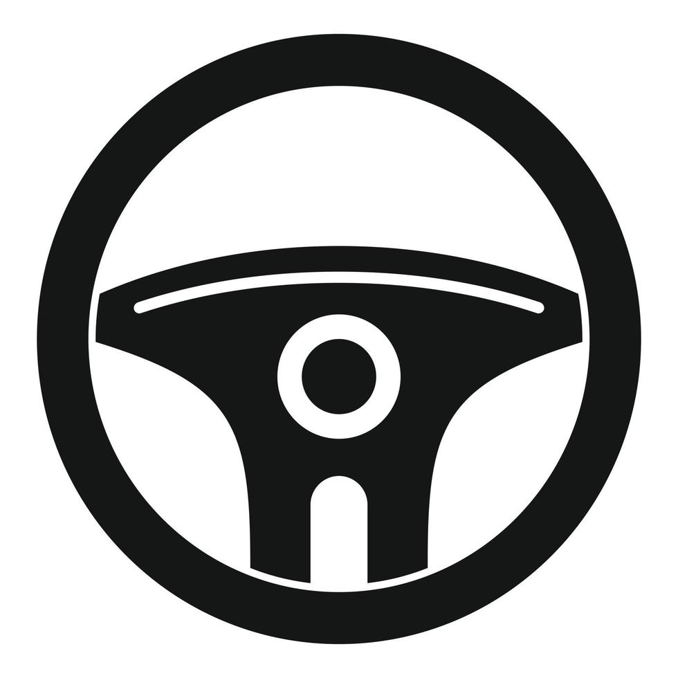 Automobile steering wheel icon, simple style vector