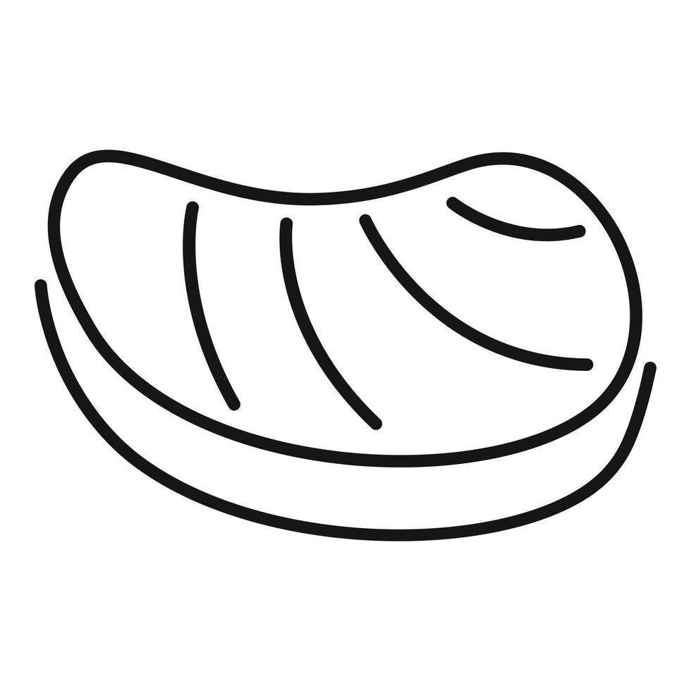 icono de bistec, estilo de contorno vector