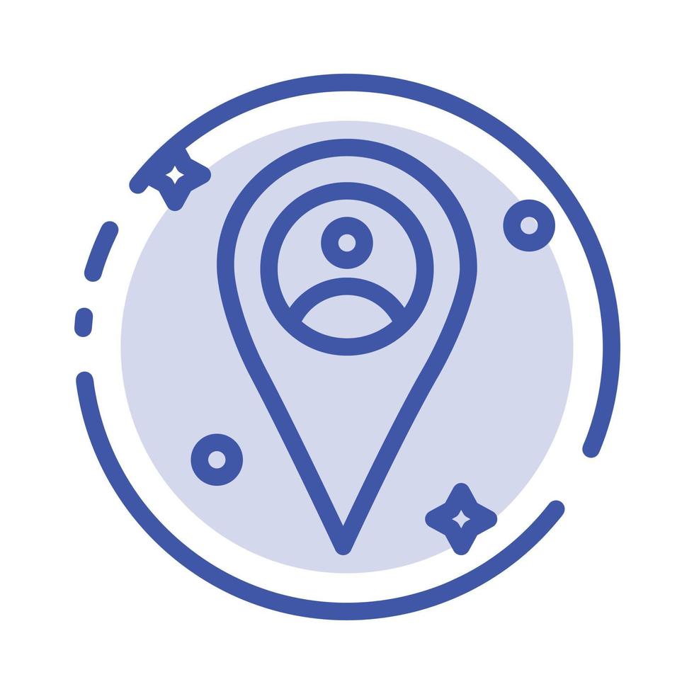 Location Map Man Blue Dotted Line Line Icon vector