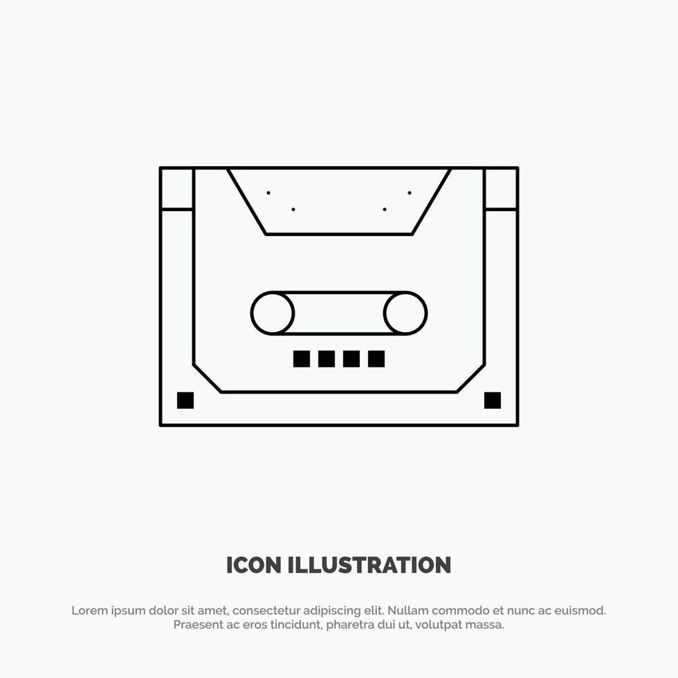Analog Audio Cassette Compact Deck Line Icon Vector