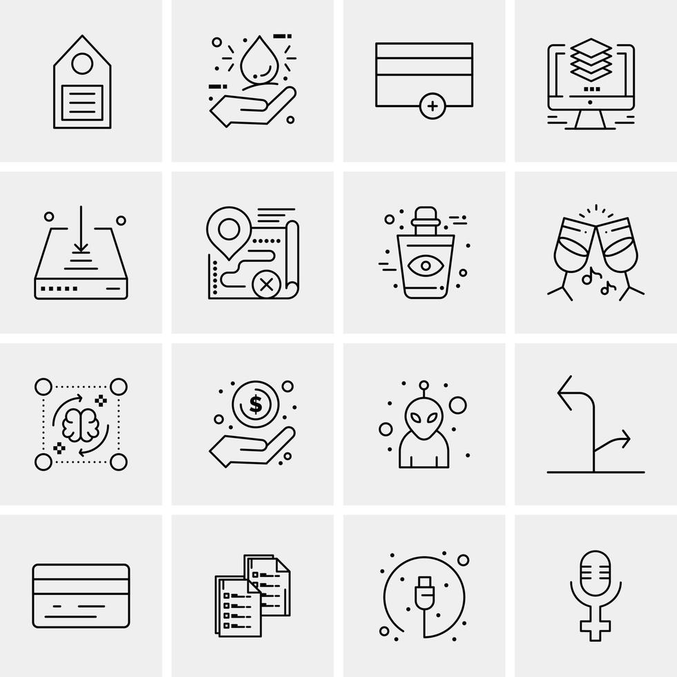 16 iconos universales de negocios vector ilustración de icono creativo para usar en proyectos relacionados con la web y dispositivos móviles