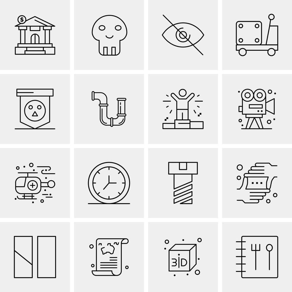 16 iconos universales de negocios vector ilustración de icono creativo para usar en proyectos relacionados con la web y dispositivos móviles