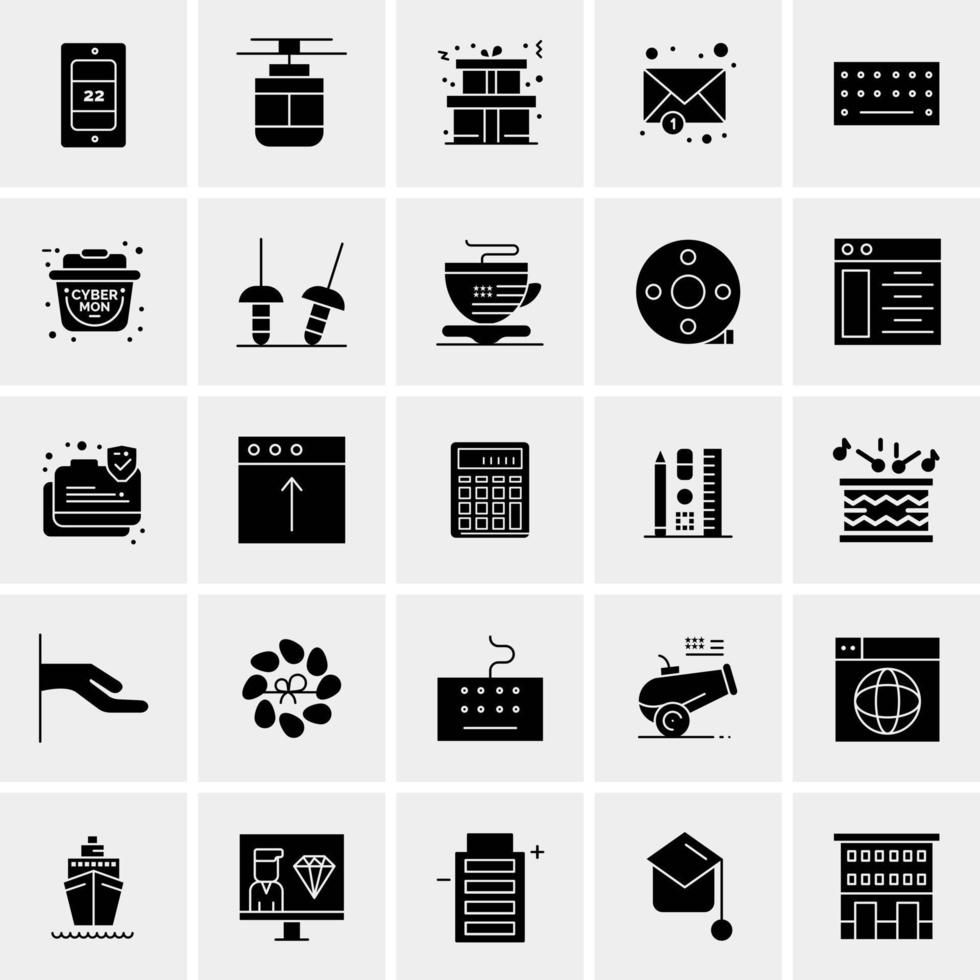 25 iconos de negocios universales vector ilustración de icono creativo para usar en proyectos relacionados con la web y dispositivos móviles