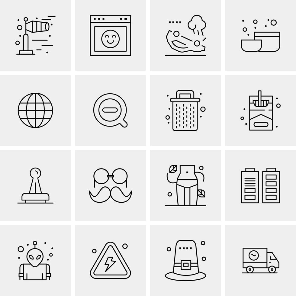 16 iconos universales de negocios vector ilustración de icono creativo para usar en proyectos relacionados con la web y dispositivos móviles