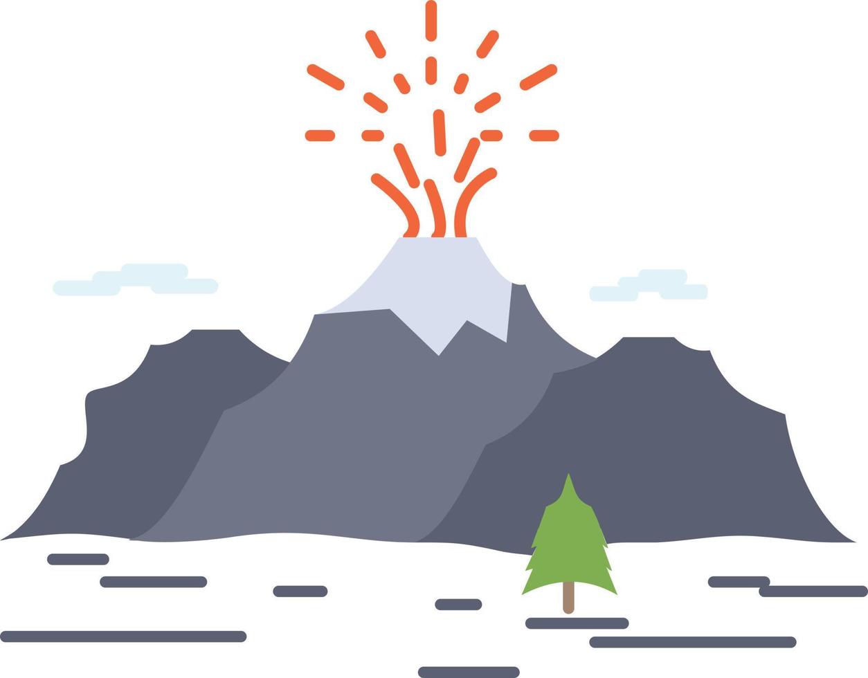 Nature hill landscape mountain blast Flat Color Icon Vector