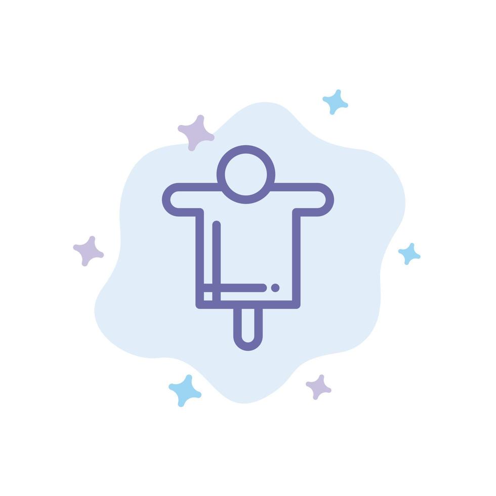 Agriculture Farm Farming Scarecrow Blue Icon on Abstract Cloud Background vector