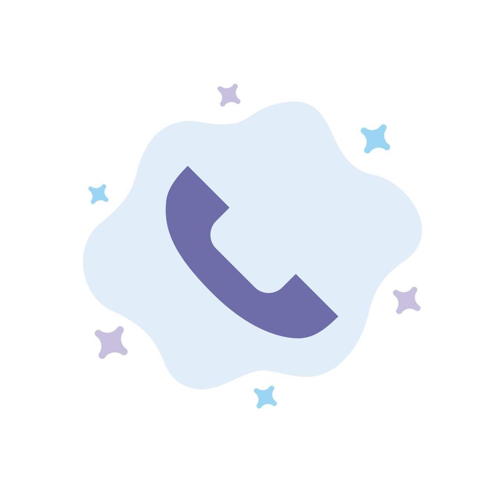 Call Phone Telephone Mobile Blue Icon on Abstract Cloud Background vector