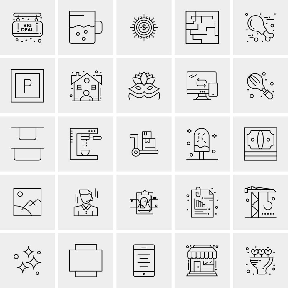 25 iconos de negocios universales vector ilustración de icono creativo para usar en proyectos relacionados con la web y dispositivos móviles