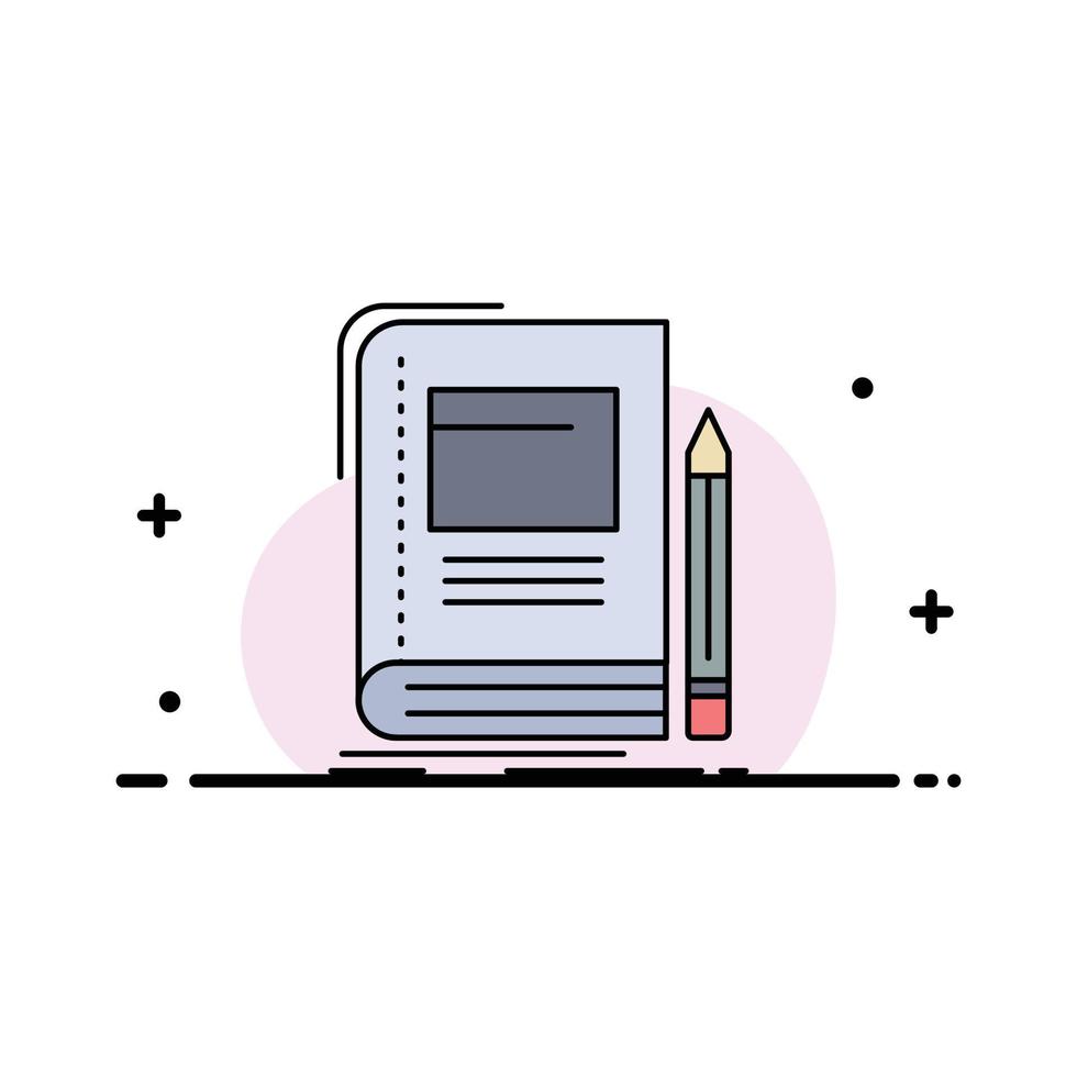 Book business education notebook school Flat Color Icon Vector