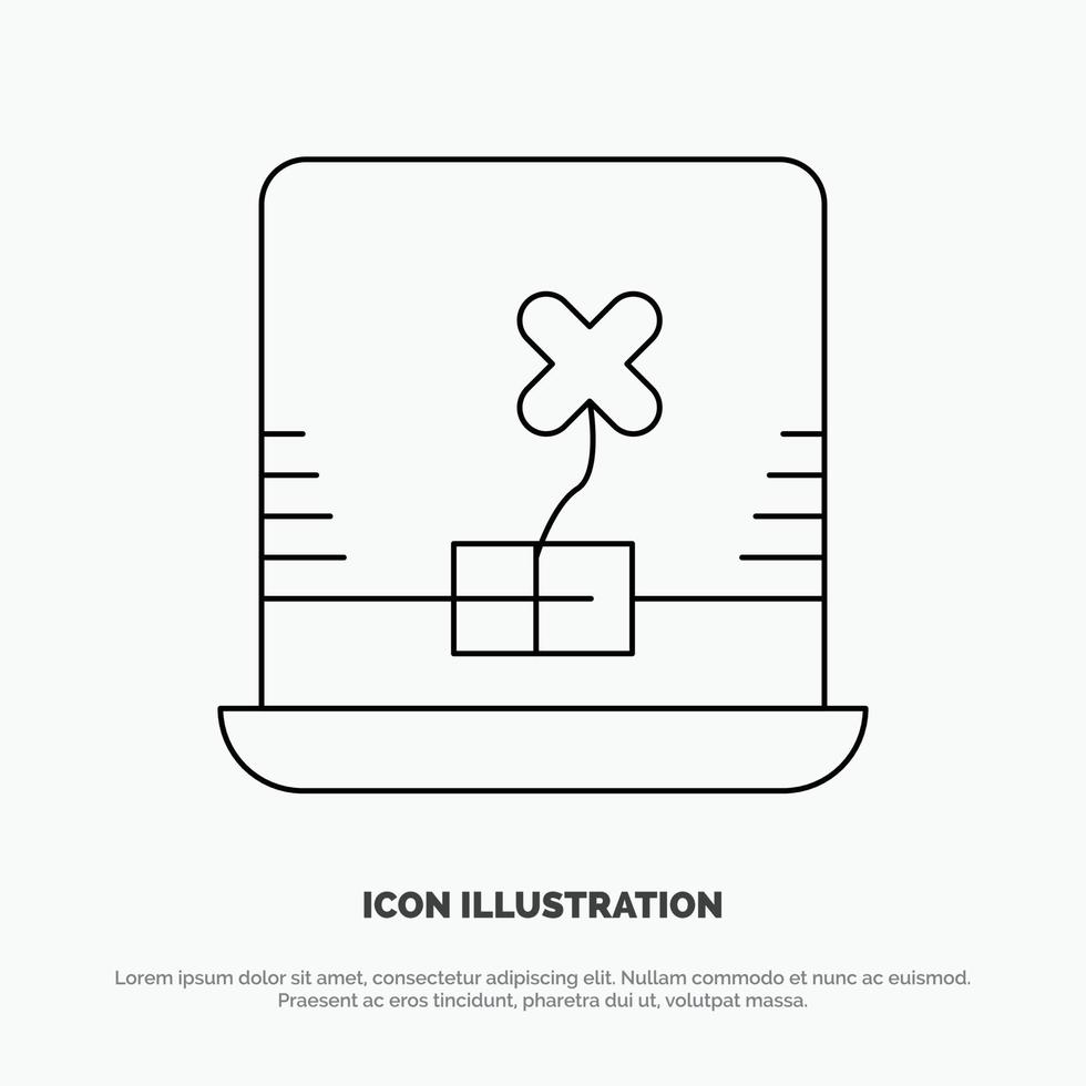 Laptop Computer Ireland Line Icon Vector