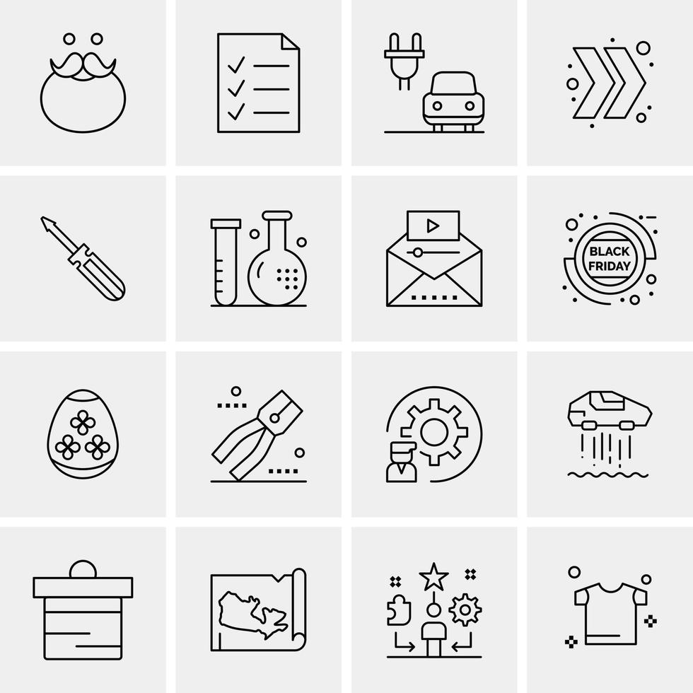 16 iconos universales de negocios vector ilustración de icono creativo para usar en proyectos relacionados con la web y dispositivos móviles