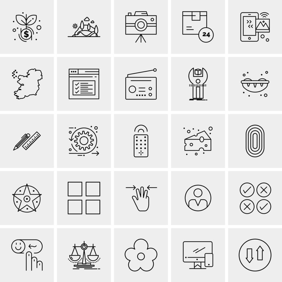 25 iconos de negocios universales vector ilustración de icono creativo para usar en proyectos relacionados con la web y dispositivos móviles