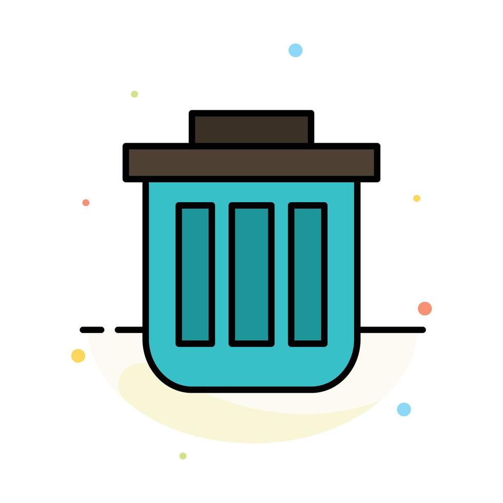Trash Basket Bin Can Container Dustbin Office Abstract Flat Color Icon Template vector