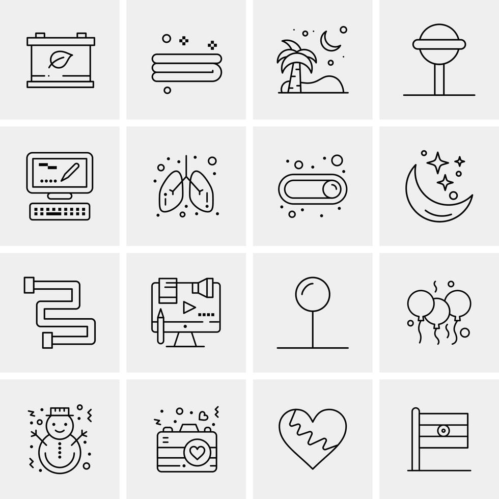 16 iconos universales de negocios vector ilustración de icono creativo para usar en proyectos relacionados con la web y dispositivos móviles