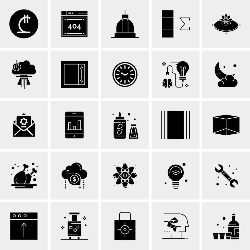 25 iconos de negocios universales vector ilustración de icono creativo para usar en proyectos relacionados con la web y dispositivos móviles