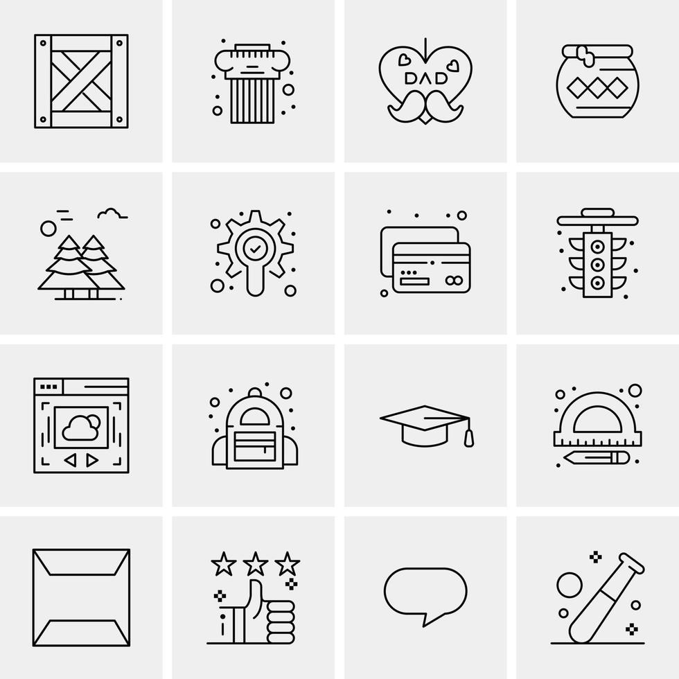 16 iconos universales de negocios vector ilustración de icono creativo para usar en proyectos relacionados con la web y dispositivos móviles