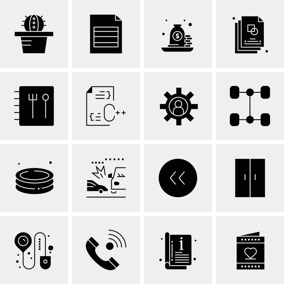 16 iconos universales de negocios vector ilustración de icono creativo para usar en proyectos relacionados con la web y dispositivos móviles