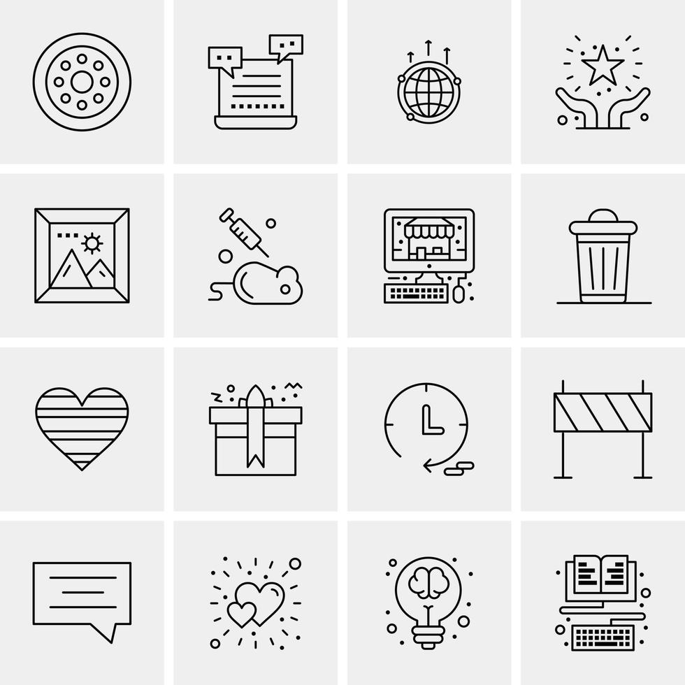 16 iconos universales de negocios vector ilustración de icono creativo para usar en proyectos relacionados con la web y dispositivos móviles