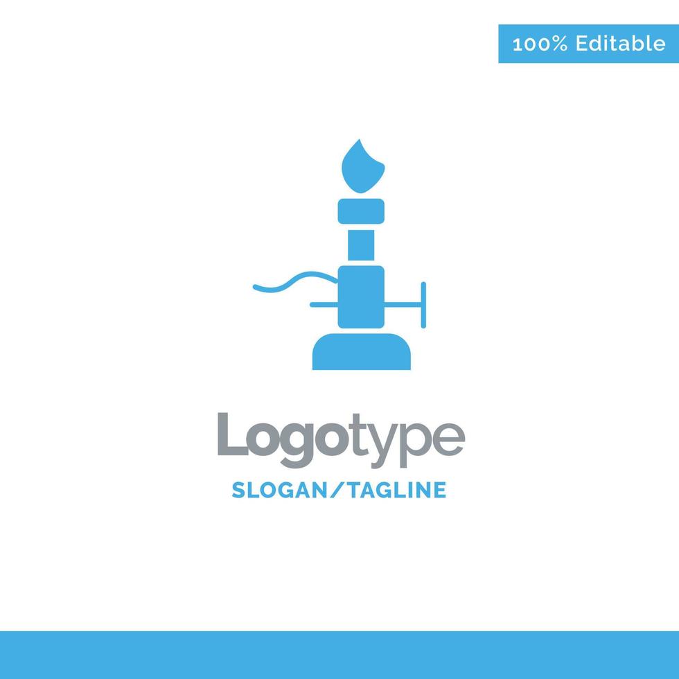 Fire Lab Light Science Torch Blue Solid Logo Template Place for Tagline vector