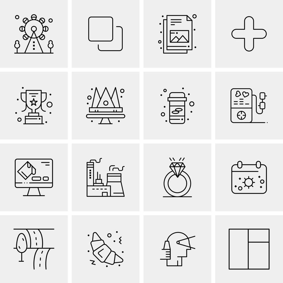 16 iconos universales de negocios vector ilustración de icono creativo para usar en proyectos relacionados con la web y dispositivos móviles