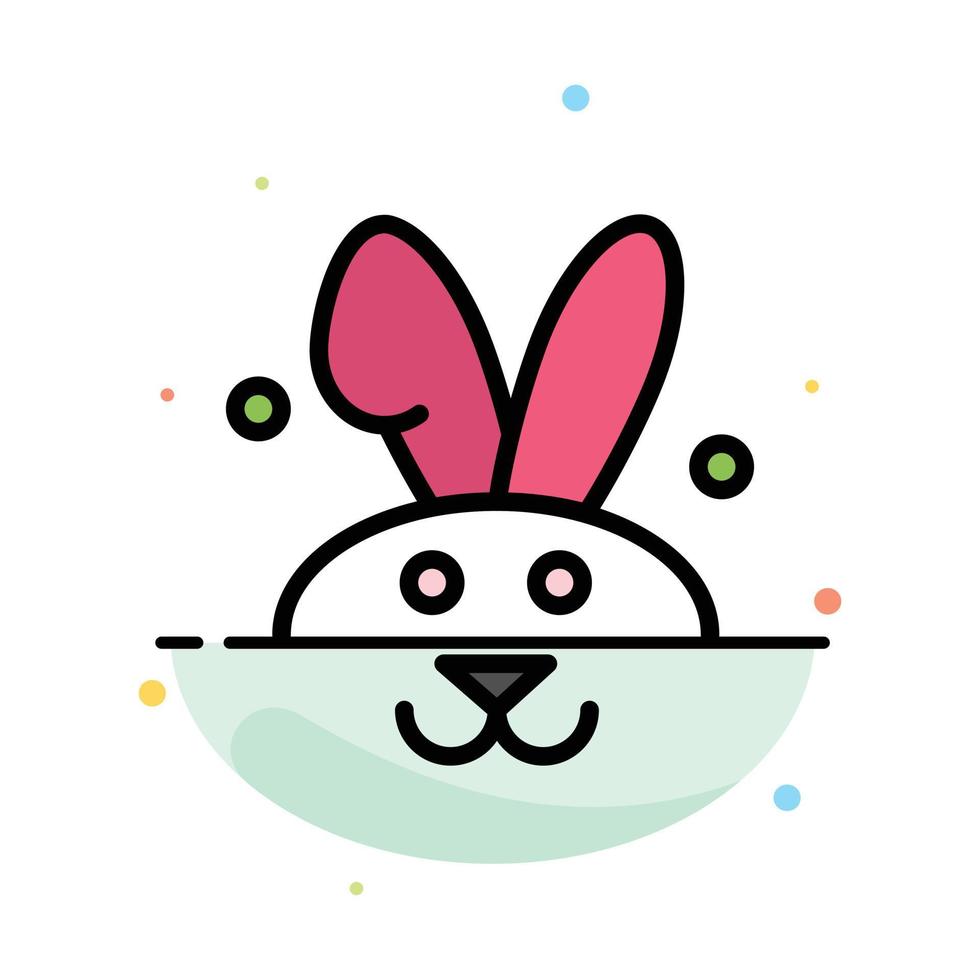 Bunny Easter Rabbit Abstract Flat Color Icon Template vector