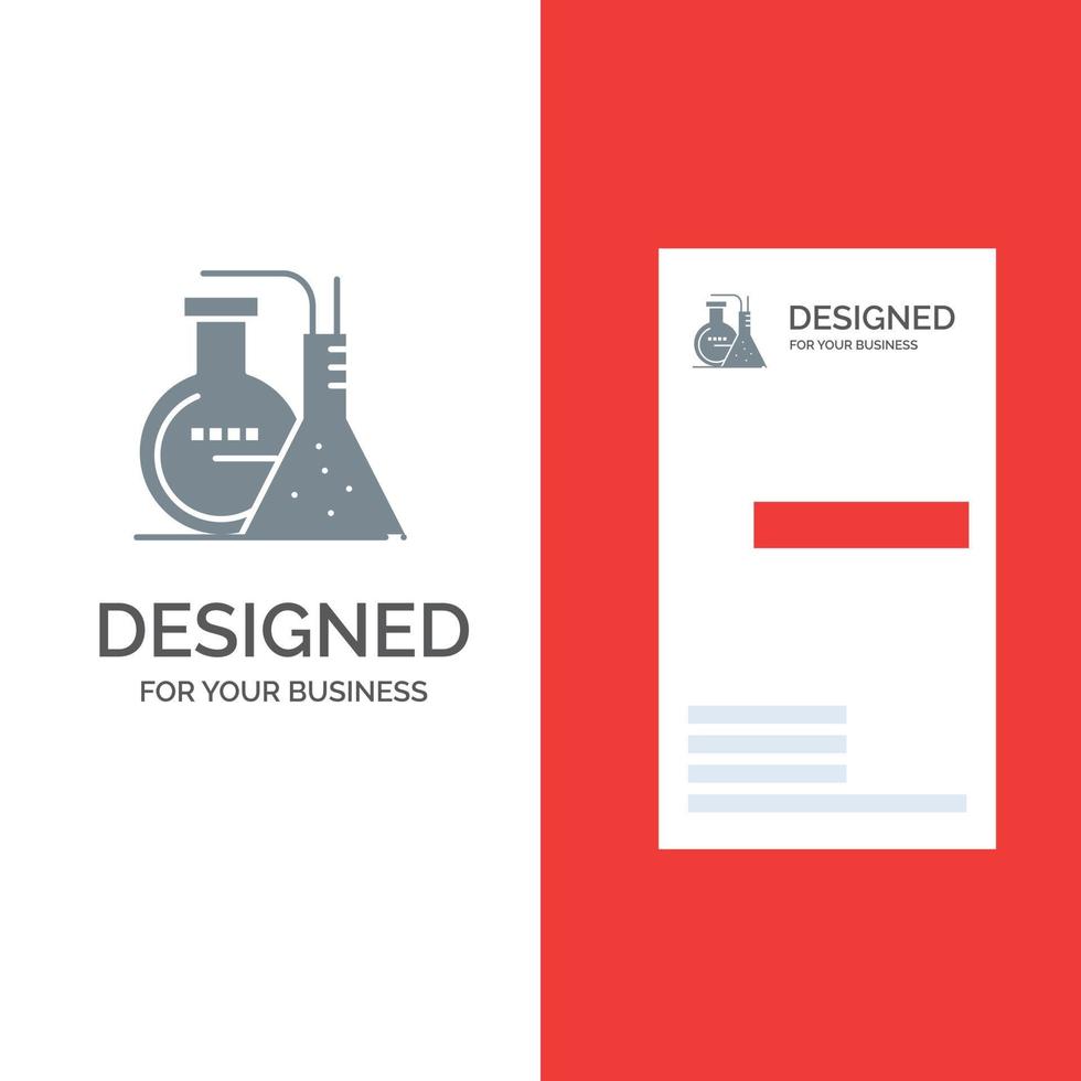 Chemicals Reaction Lab Energy Grey Logo Design and Business Card Template vector