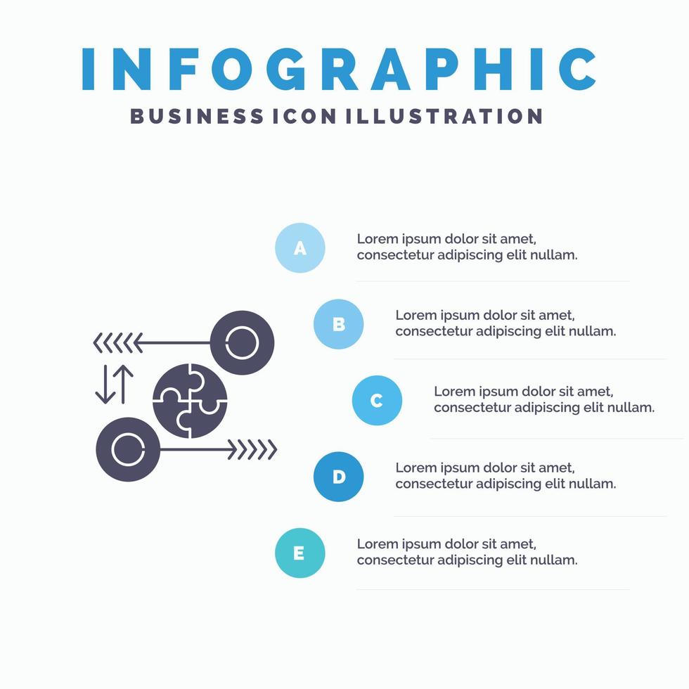 Puzzle Business Idea Marketing Pertinent Solid Icon Infographics 5 Steps Presentation Background vector