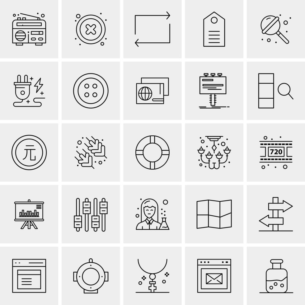 25 iconos de negocios universales vector ilustración de icono creativo para usar en proyectos relacionados con la web y dispositivos móviles