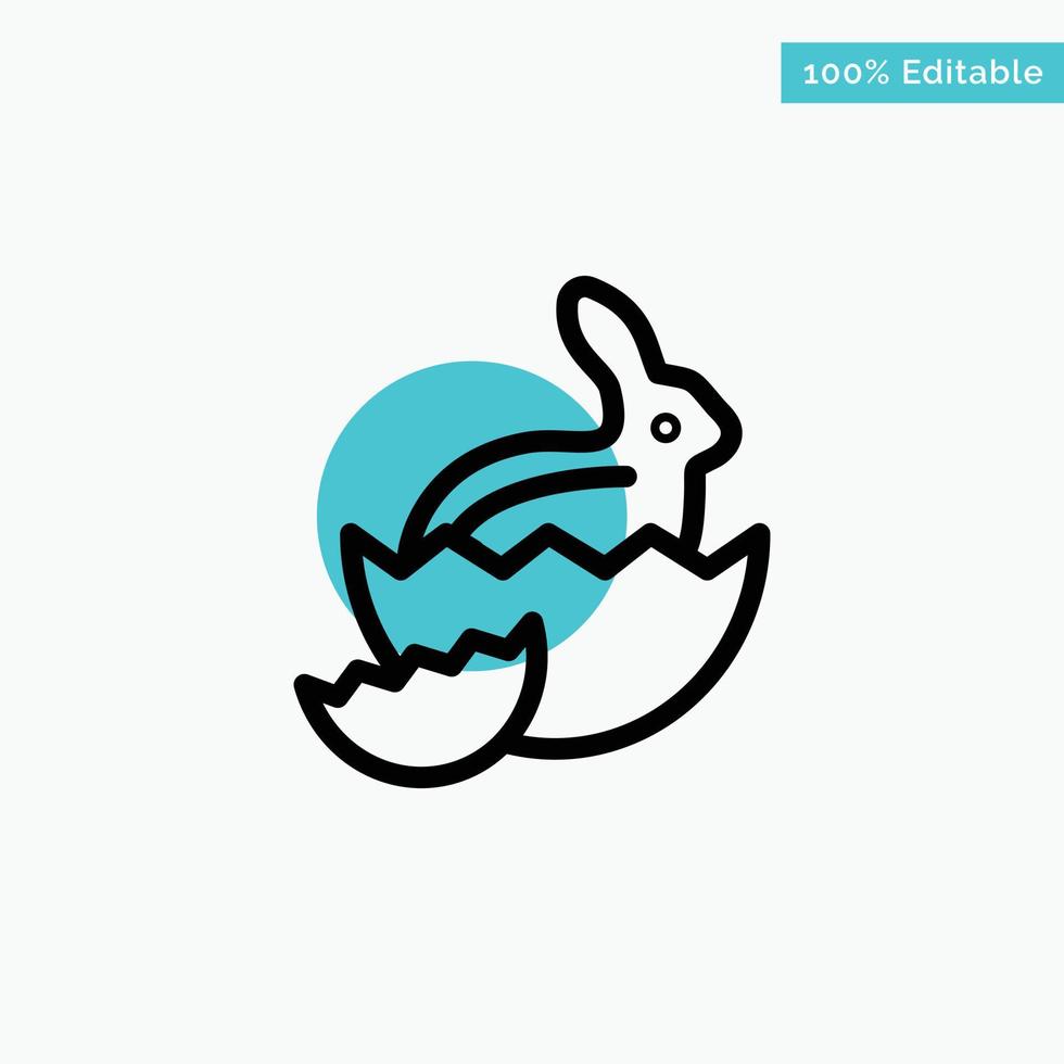 Rabbit Easter Baby Nature turquoise highlight circle point Vector icon